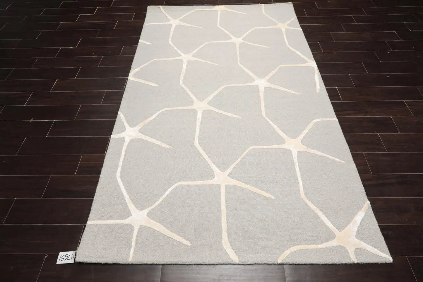 5' x8' Hand Tufted Hand Made 100% Wool Designer Modern & Contemporary Oriental Area Rug Gray,Ivory Color