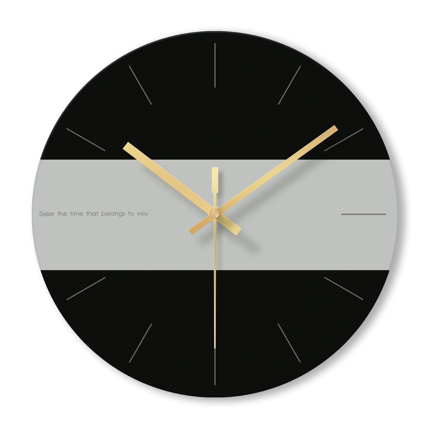 Round Wall Clock with Silent Mechanism and Glass Face