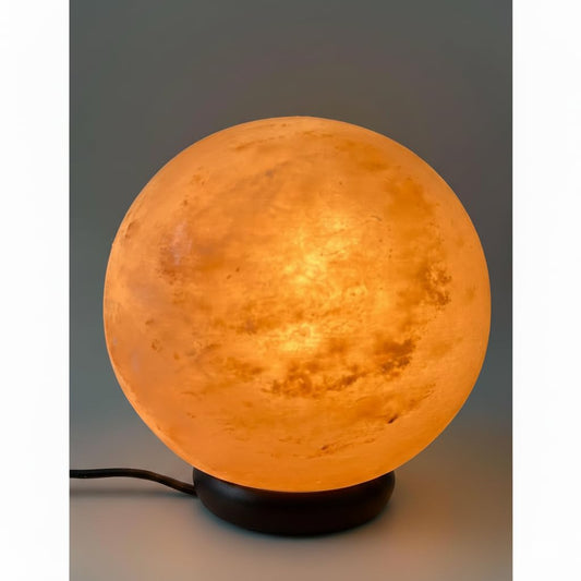 Himalayan Pink Salt Globe Shape Lamp with dimmer Switch and a Pair of Bulbs