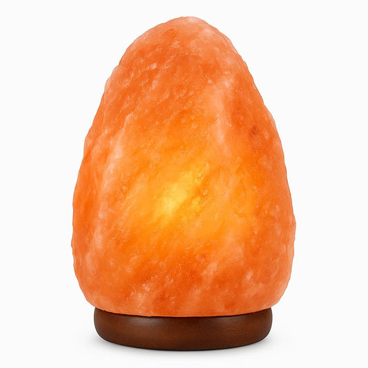 Himalayan Glow Natural Himalayan Salt Lamp, Crystal Salt Lamps, Real Wood Base with Dimmer Switch, Handmade Salt Lamp, Gift Lamp, Holiday Gift, ETL Certified | 6-8 LBS