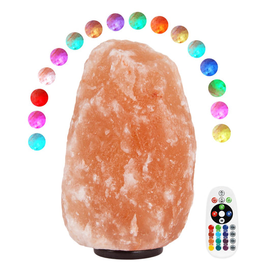 Himalayan Salt Lamp - 9-11 Inch 11-15 lbs, Natural Pink Large Salt Rock Lamp with Remote Control, 16 Color-Changing LED, USB-Powered Night Light for Home, Office, Bedroom, Yoga Decor