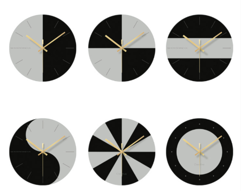 Round Wall Clock with Silent Mechanism and Glass Face